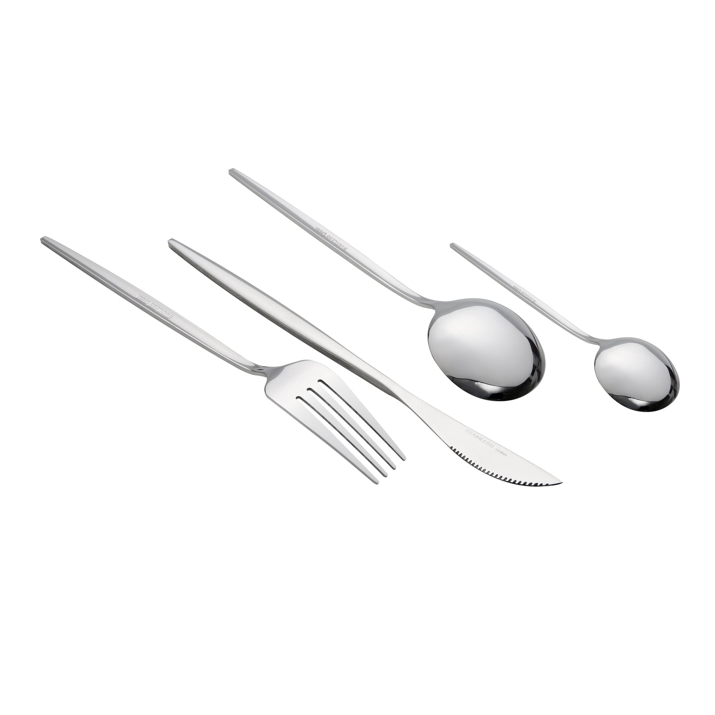 Meraki 24 Flatware Set Silverware Stainless Steel Flatware Utensils Cutlery Set Including Steak Knife Fork and Spoon