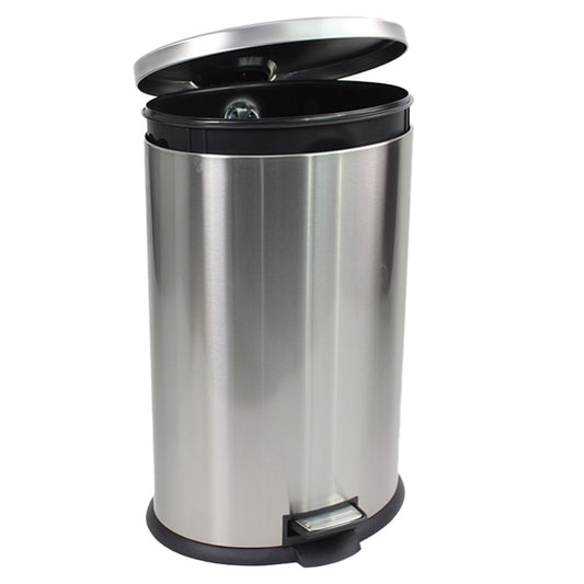 Trash Can with Lid - Assembled in USA 40 Liter/10.5 Gallon Stainless Steel Trash Can with Odor Protection(Silver)