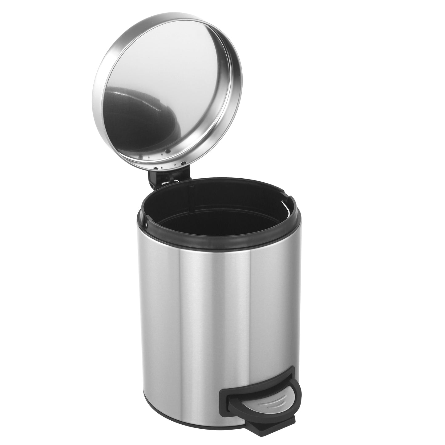 Kitchen Trash Can with Lid, 2 Pack 5 Liter/1.3 Gallon Stainless Steel Trash Can, Oval Step Garbage Can, Soft Close Trash Bin