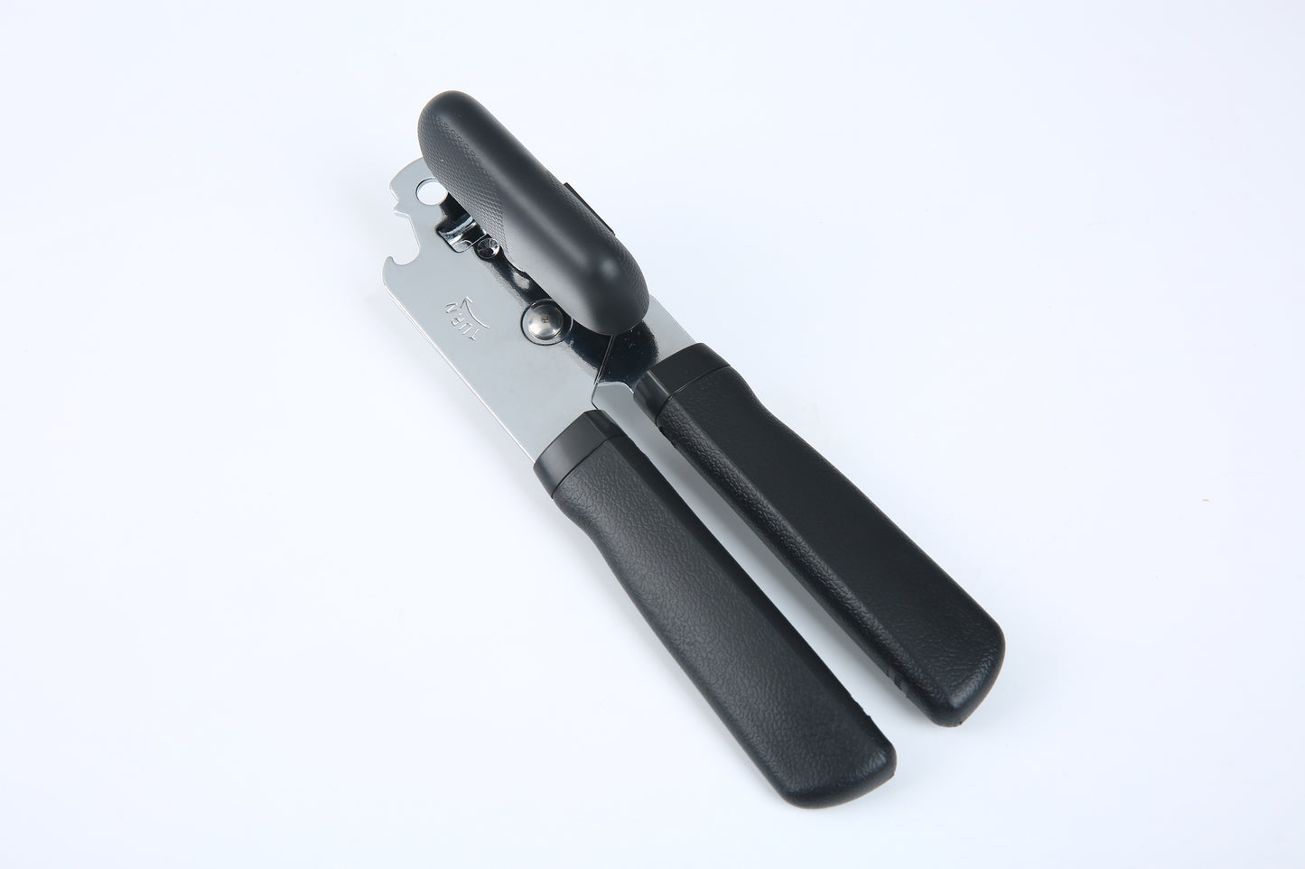 Can Opener, Manual Can Opener Heavy Duty Stainless Steel Smooth Edge Bottle Openers with Ergonomic Handles, Multifunctional Kitchen Tool (Black)