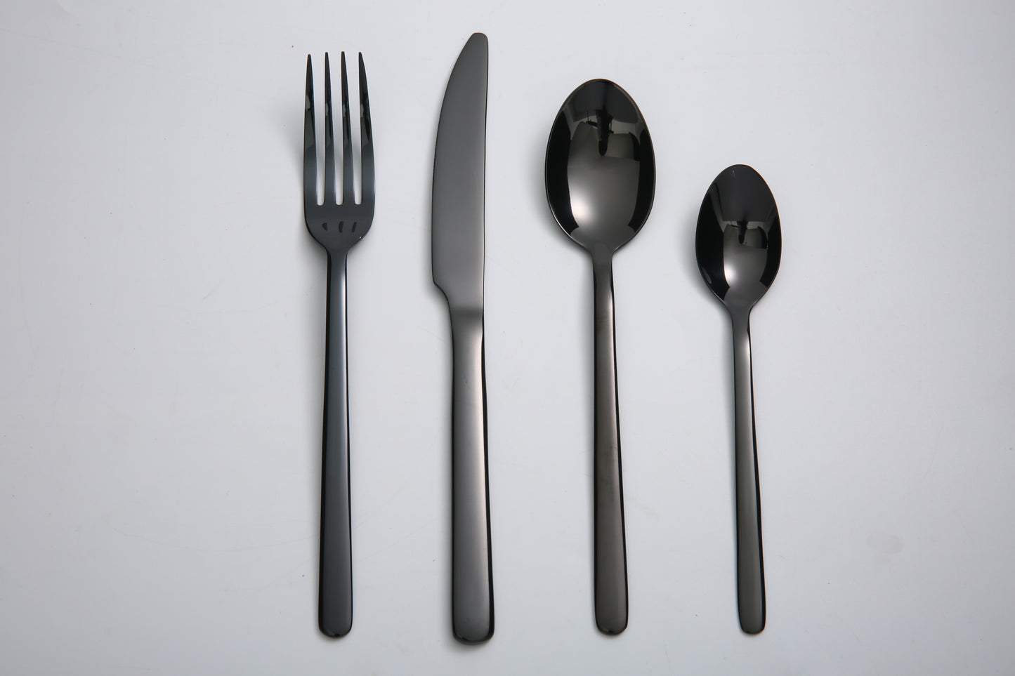 Elysian -24 Piece Set Black Stainless Steel Home Kitchen Flatware Include Forks Spoons Knives
